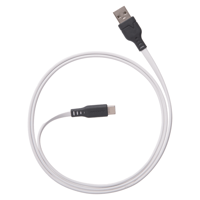 Ventev Chargesync Flat USB A to USB C Cable 3.3ft White