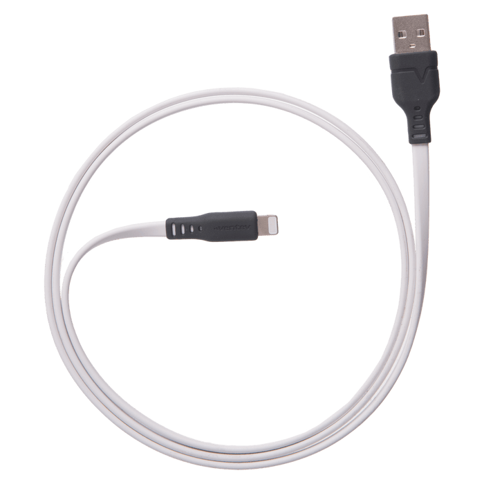 Ventev Chargesync Flat USB A to Apple Lightning Cable 3ft White