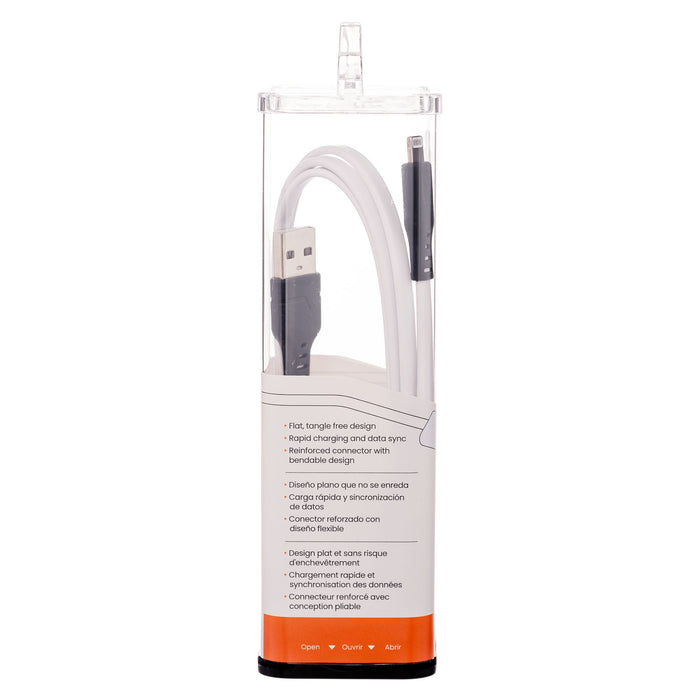 Ventev Flat USB-A to Apple Lightning High Speed Tangle-Free 3 Foot Cable White