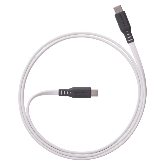Ventev Flat USB C to USB C High Speed Tangle-Free 3 Foot Cable