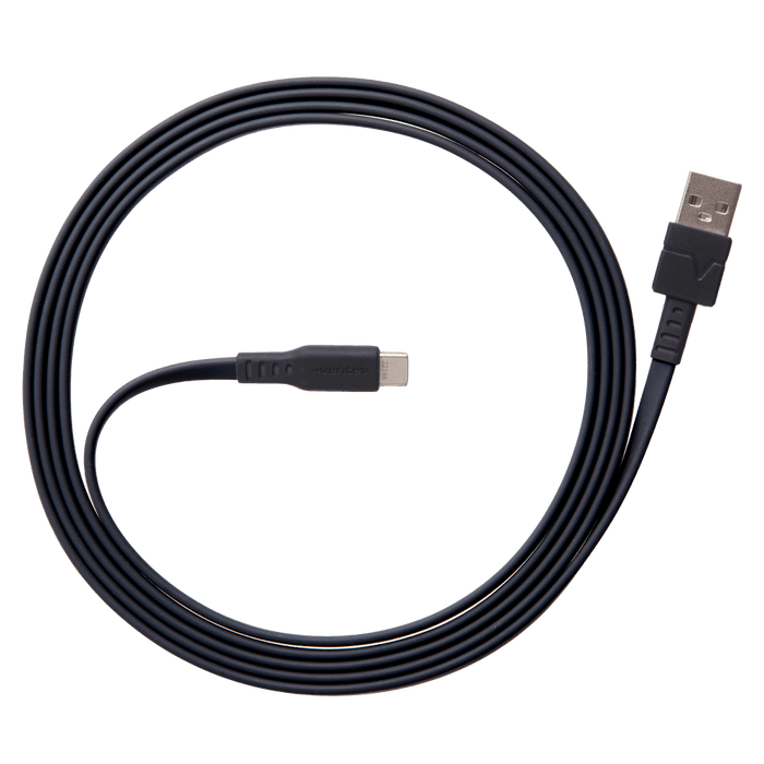 Ventev Chargesync Flat USB A to USB C Cable 6ft Black