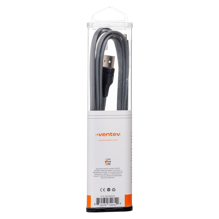 Ventev Flat USB-A to Apple Lightning High Speed Tangle-Free 6 Foot Cable