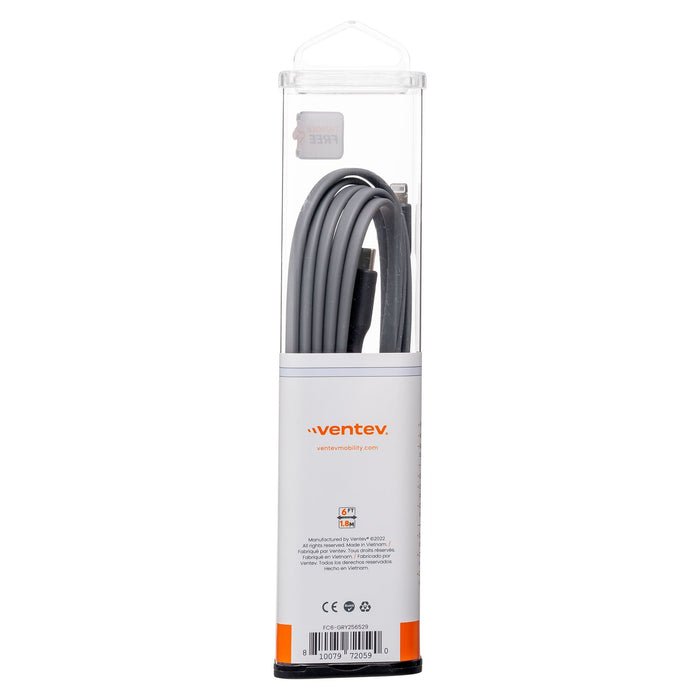 Ventev Flat USB-C to Apple Lightning High Speed Tangle-Free 6 Foot Cable