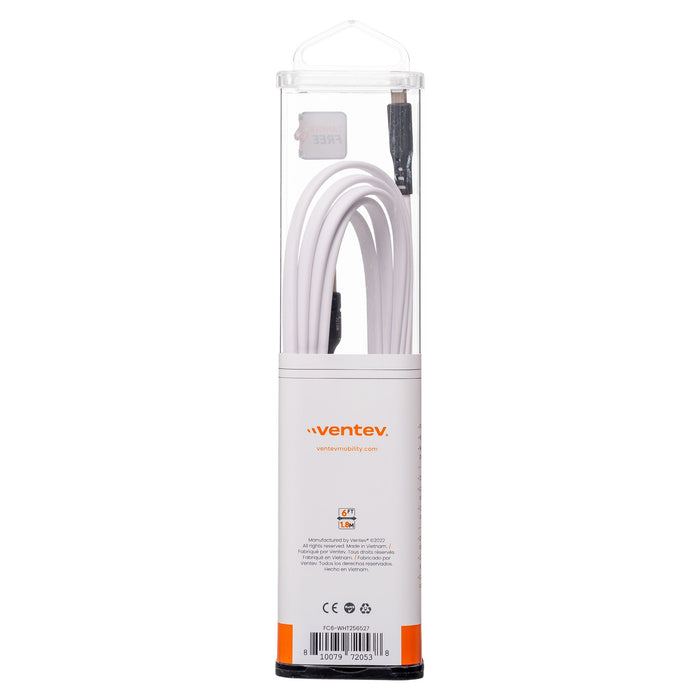 Ventev Flat USB-A to Apple Lightning High Speed Tangle-Free 6 Foot Cable