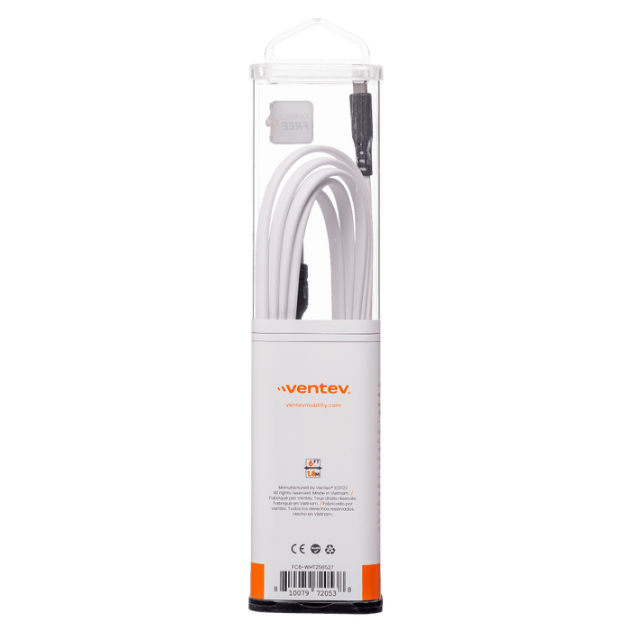 Ventev Flat USB A to Apple Lightning High Speed Tangle-Free 6 Foot Cable