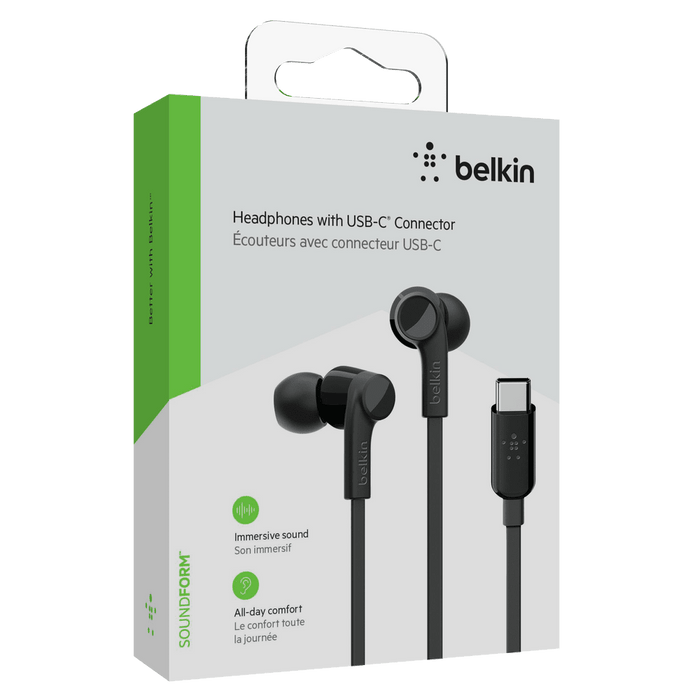 Belkin Soundform USB C In Ear Headphones Black