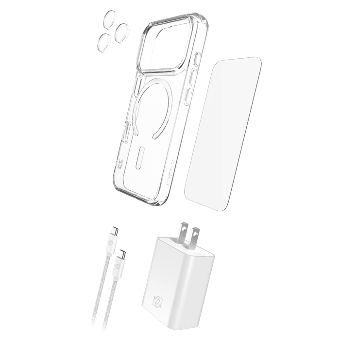 Gadget Guard 5-in-1 Bundle includes Case / Camera Lens Protector / Glass Screen Protector / Charging Block / Cable for Apple iPhone 18 Pro