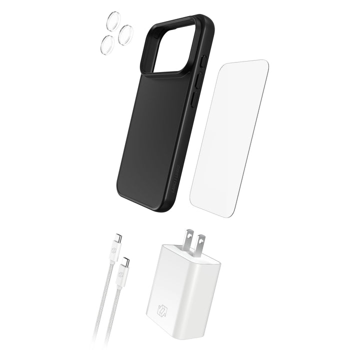 Gadget Guard 5-in-1 Bundle includes Case / Camera Lens Protector / Glass Screen Protector / Charging Block / Cable for Apple iPhone 18 Pro