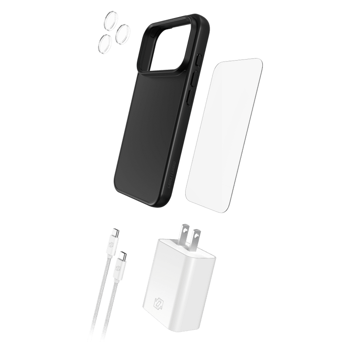 Gadget Guard 5-in-1 Bundle includes Case / Camera Lens Protector / Glass Screen Protector / Charging Block / Cable for Apple iPhone 18 Pro