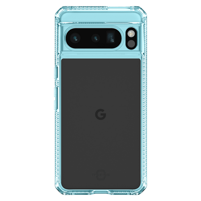 ITSKINS Hybrid_R Clear Case for Google Pixel 8 Pro Light Blue and Transparent