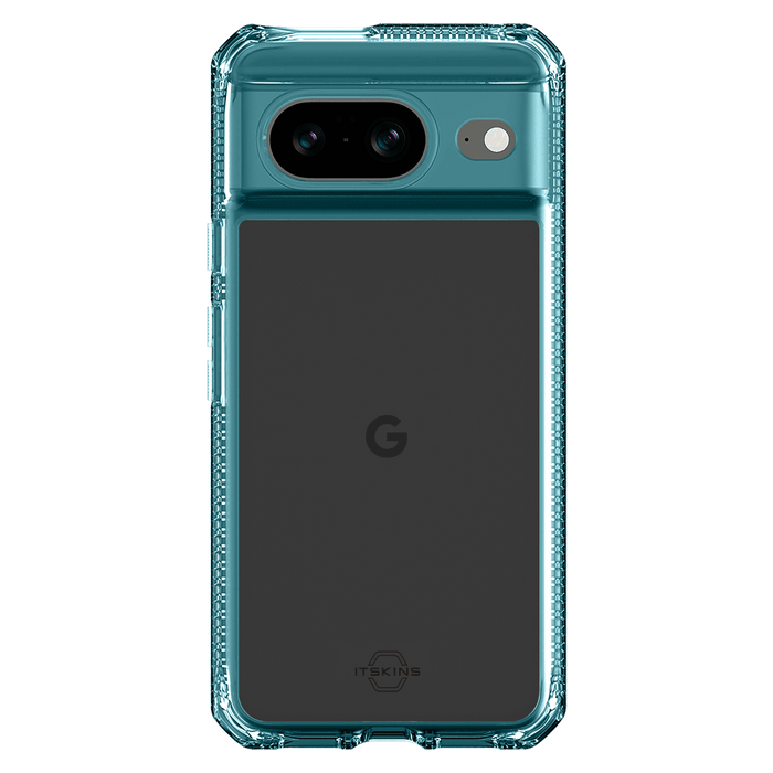 ITSKINS Hybrid_R Clear Case for Google Pixel 8 Light Blue and Transparent