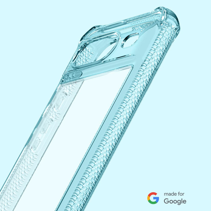 ITSKINS Hybrid_R Clear Case for Google Pixel 8 Light Blue and Transparent