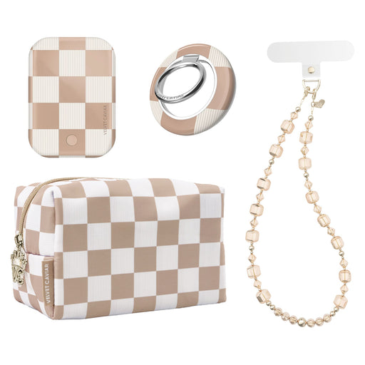 VELVET CAVIAR Phone Accessories Gift Set includes Charm, Battery Pack, Grip Ring and Travel Bag