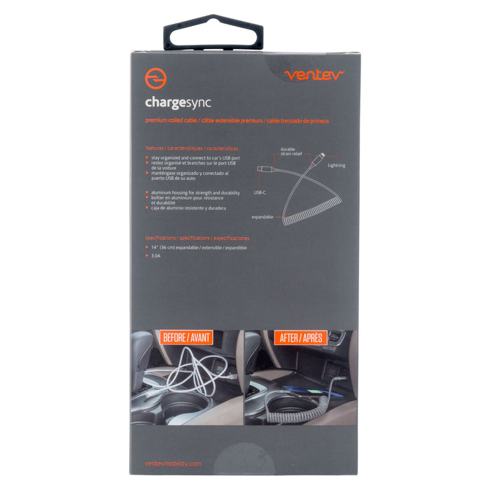 Ventev Helix USB-C to Apple Lightning High Speed Travel 3 Foot Cable Gray