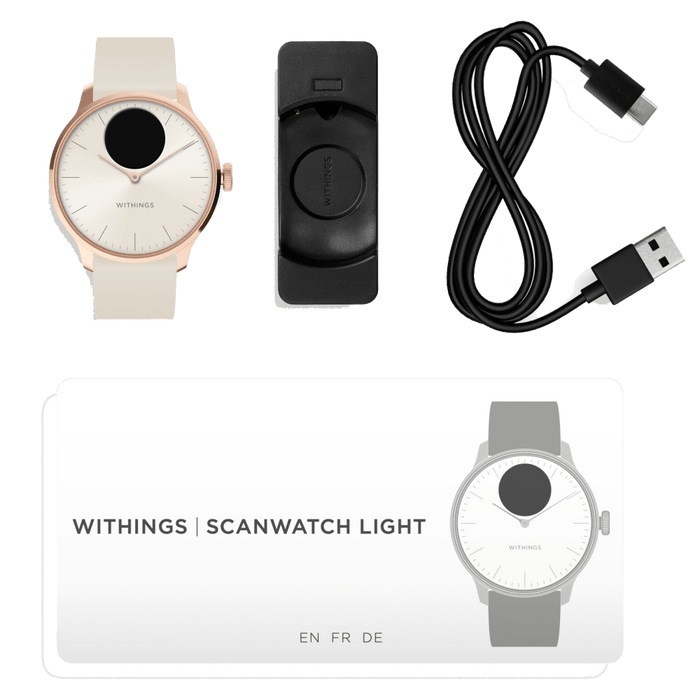 Withings ScanWatch Light Hybrid Smartwatch 37mm Sand and Rose Gold