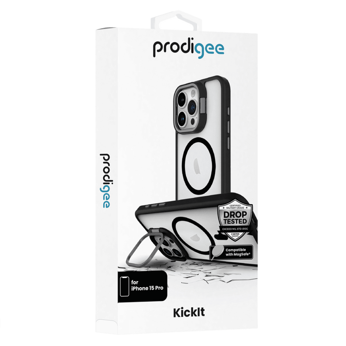 prodigee KickIt Case for Apple iPhone 15 Pro Max Black