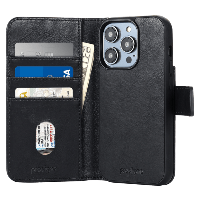 prodigee Folio Wallet MagSafe Case for Apple iPhone 15 Pro Black