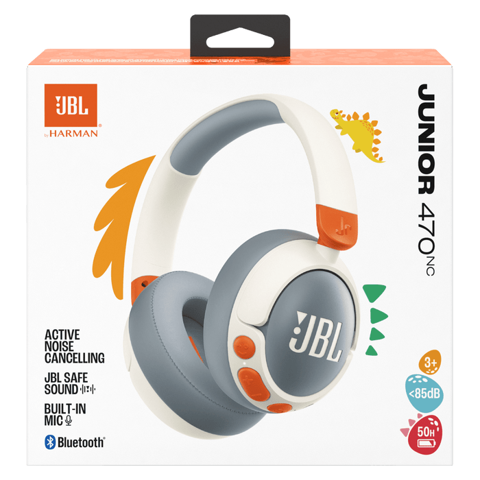 JBL Junior 470NC Wireless Over-Ear Noise Cancelling Kids Headphones White