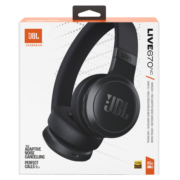 JBL Live 670NC Wireless On-Ear Headphones with True Adaptive Noise Cancelling