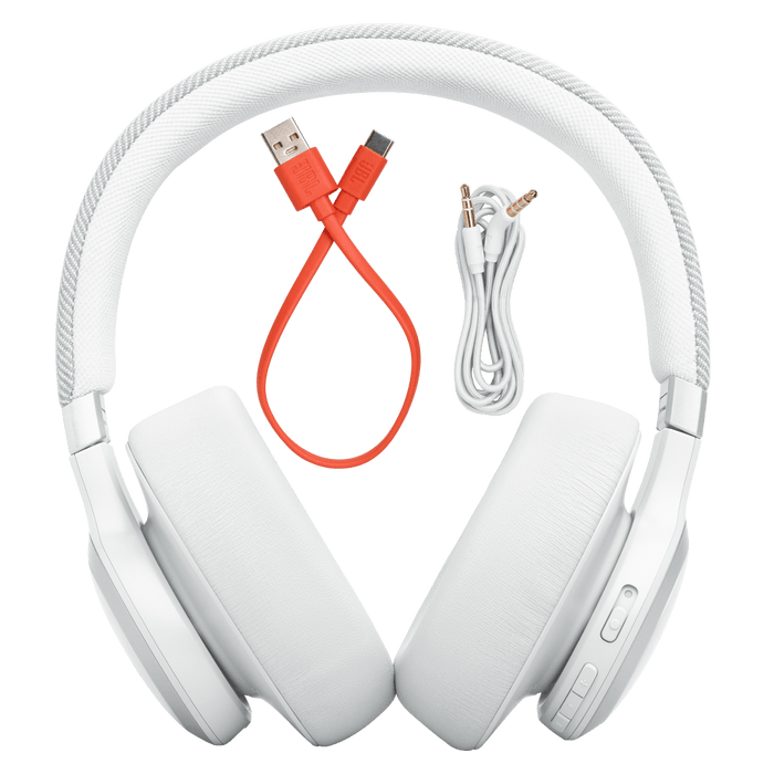 JBL Live 770NC Bluetooth Over Ear Headphones White