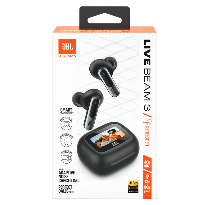 JBL Live Beam 3 True Wireless Noise-Cancelling Closed-Stick Earbuds