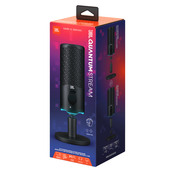 JBL Quantum Stream Dual Pattern USB Microphone Black