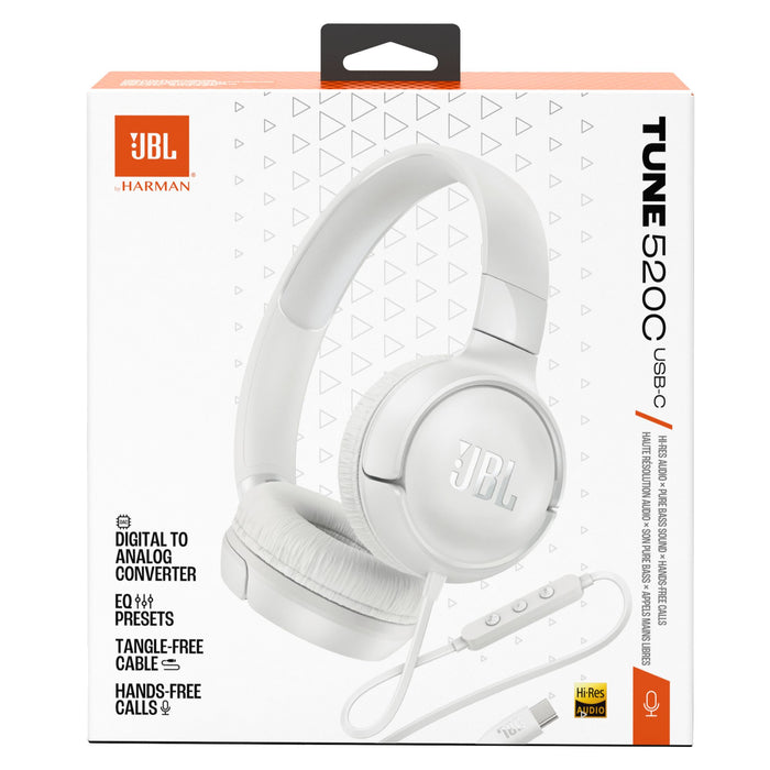 JBL Tune Tune 520C USB-C Hi-Res Wired On-Ear Headphones