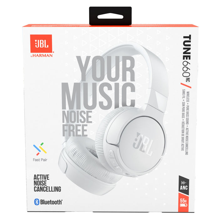 JBL Tune 660NC Wireless On-Ear Active Noise-Cancelling Headphones