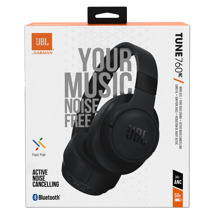 JBL Tune 760NC Wireless Over Ear Bluetooth Headphones Black