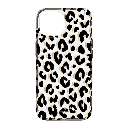 Kate Spade New York Protective Hardshell MagSafe Case for Apple iPhone 15 / iPhone 14 / iPhone 13 City Leopard Black