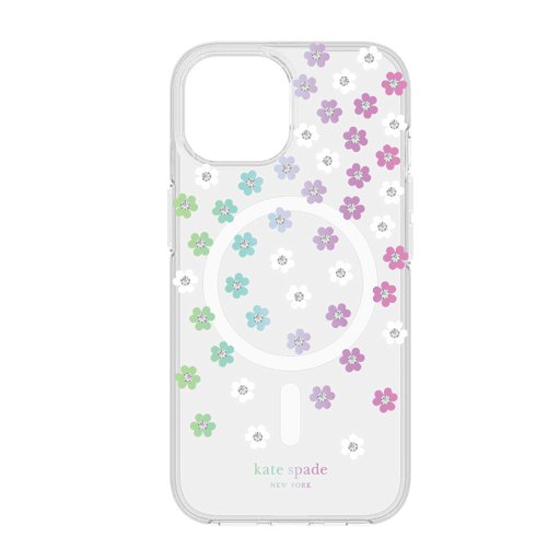 Kate Spade New York Protective Hardshell MagSafe Case for Apple iPhone 15 / iPhone 14 / iPhone 13 Scattered Flowers