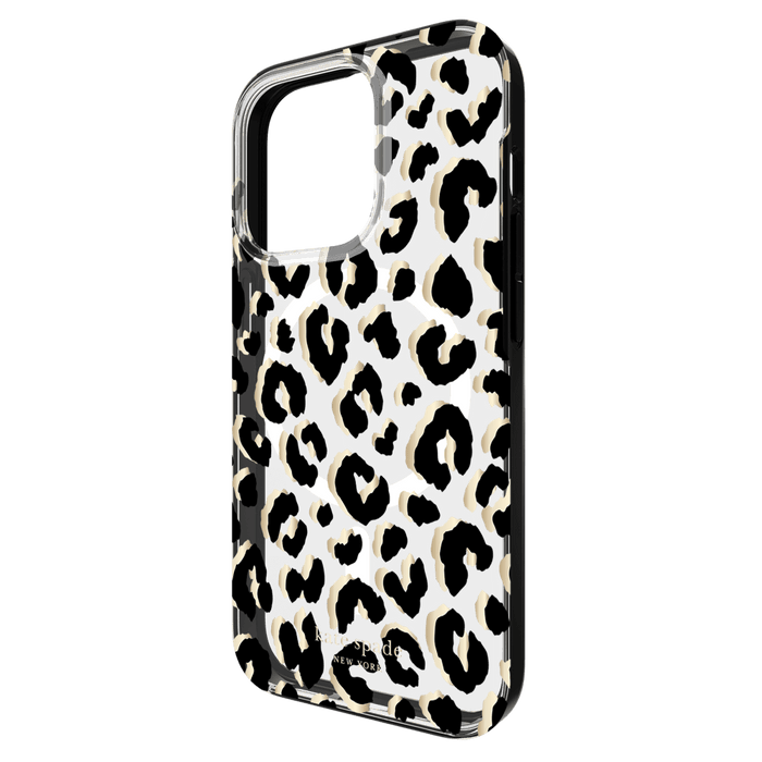 Kate Spade New York Protective Hardshell MagSafe Case for Apple iPhone 15 Pro City Leopard Black