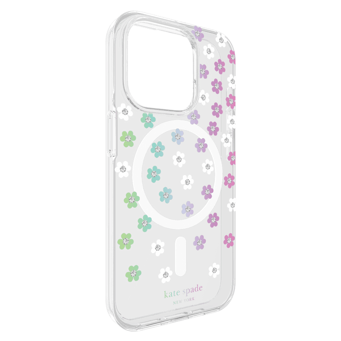 Kate Spade New York Protective Hardshell MagSafe Case for Apple iPhone 15 Pro Scattered Flowers