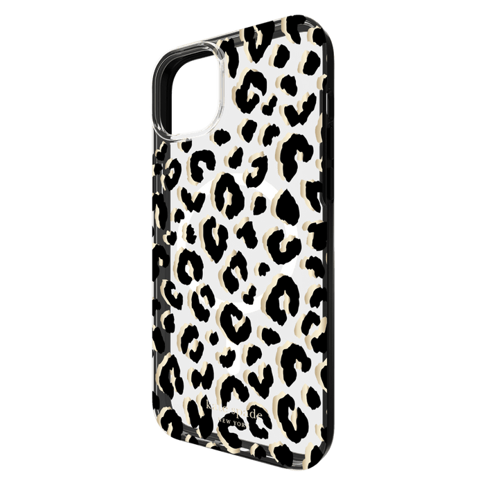 Kate Spade New York Protective Hardshell MagSafe Case for Apple iPhone 15 Plus City Leopard Black