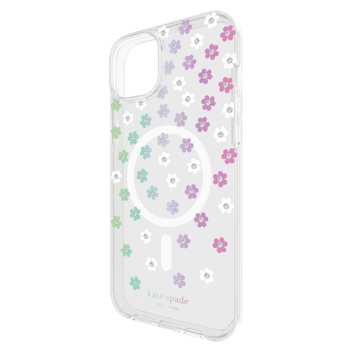 Kate Spade New York Protective Hardshell MagSafe Case for Apple iPhone 15 Plus Scattered Flowers