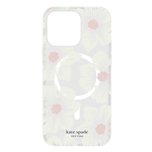 Kate Spade New York Protective Hardshell MagSafe Case for Apple iPhone 15 Pro Max Hollyhock Cream
