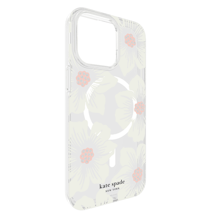 Kate Spade New York Protective Hardshell MagSafe Case for Apple iPhone 15 Pro Max Hollyhock Cream