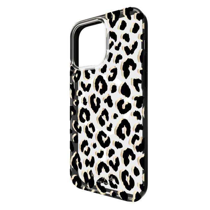 Kate Spade New York Protective Hardshell MagSafe Case for Apple iPhone 15 Pro Max City Leopard Black