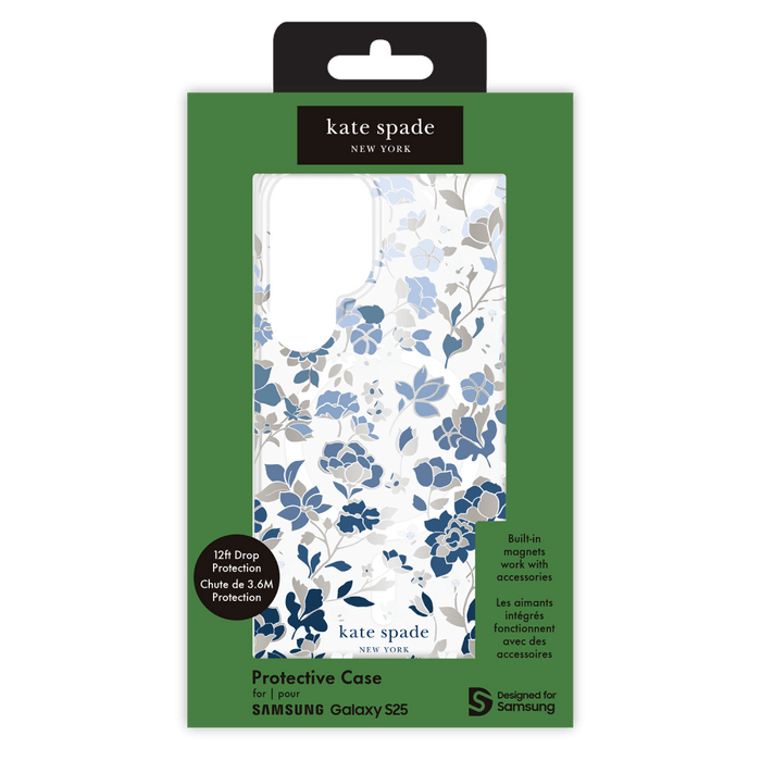 Kate Spade Protective Hardshell Case with Magnet for Samsung Galaxy S25 Blue