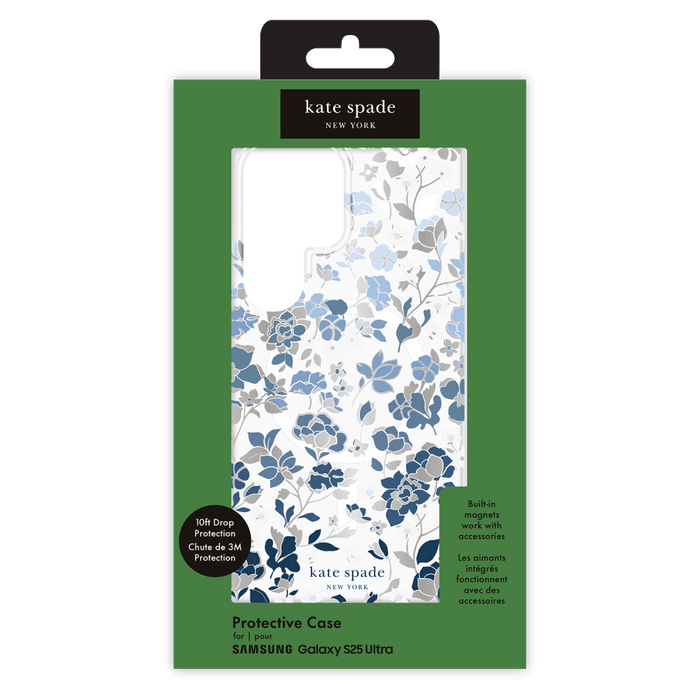 Kate Spade Protective Hardshell Case with Magnet for Samsung Galaxy S25 Ultra Blue