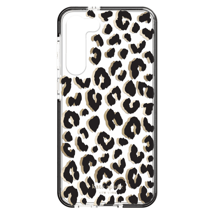 Kate Spade New York Defensive Hardshell Case for Samsung Galaxy S23 Plus City Leopard Black