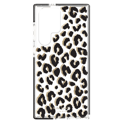Kate Spade New York Defensive Hardshell Case for Samsung Galaxy S23 Ultra City Leopard Black