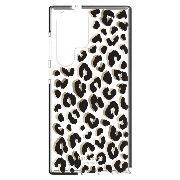 Kate Spade New York Defensive Hardshell Case for Samsung Galaxy S23 Ultra City Leopard Black