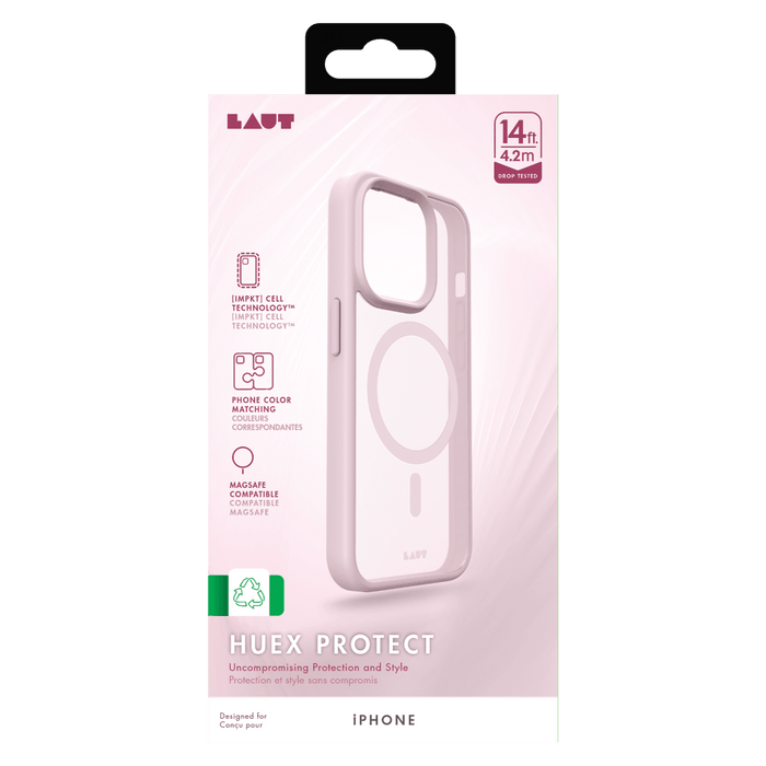LAUT HUEX Protect MagSafe Case for Apple iPhone 15 / iPhone 14 / iPhone 13 Pink