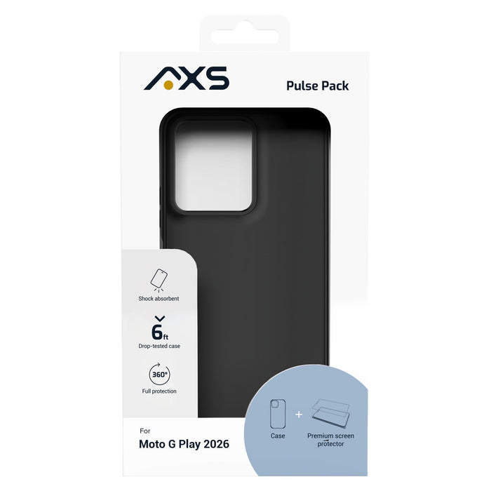 AXS Pulse Case with ARMORGlass Pro Screen Protector for Motorola Moto G Play (2026)