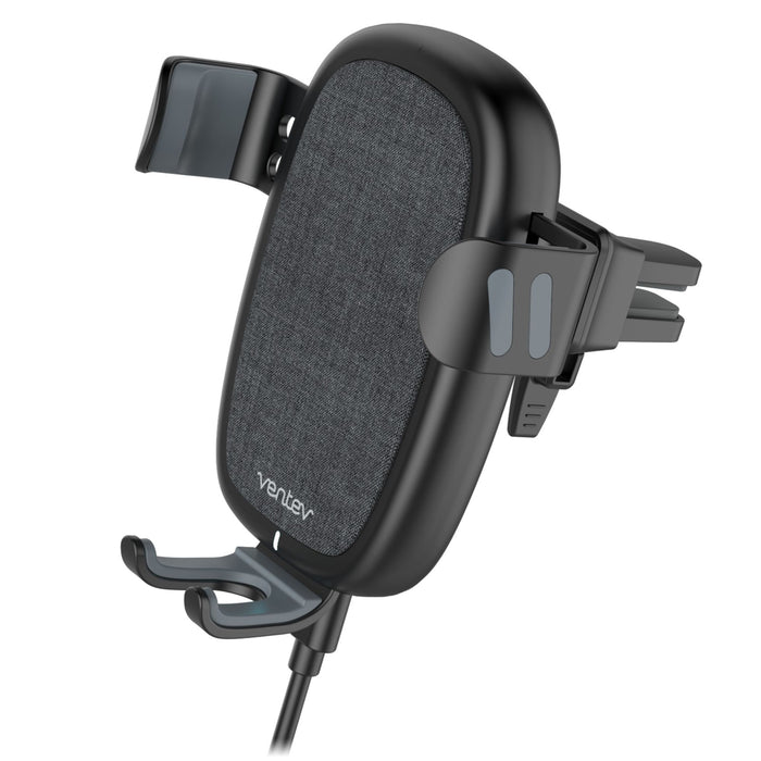 Ventev 10W ULTRAFAST Wireless Car Charger with Vent Mount and USB-A to USB-C Cable Black