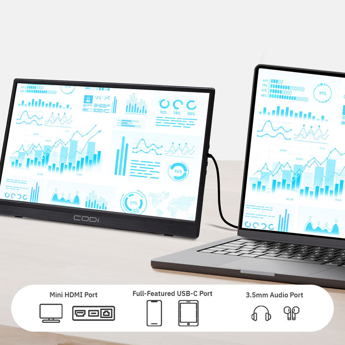 Codi Portable Monitor with Kickstand 15.6in