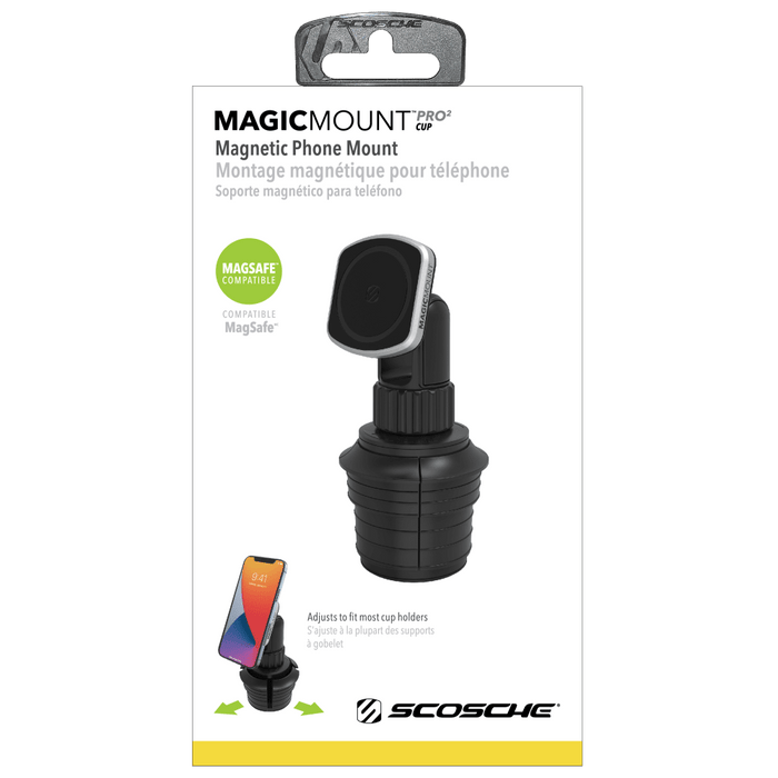 Scosche MagicMount Pro 2 Cup Holder Mount Black and Silver