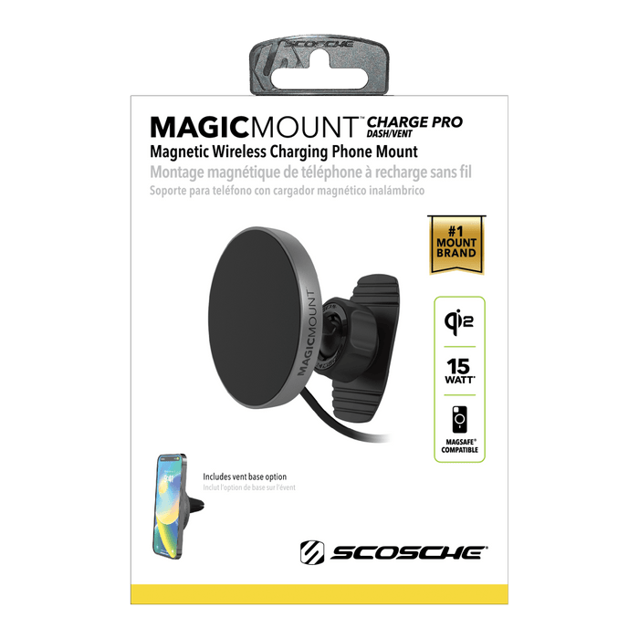 Scosche MagicMount Pro Qi2 Wireless Charger Dash/Vent Mount