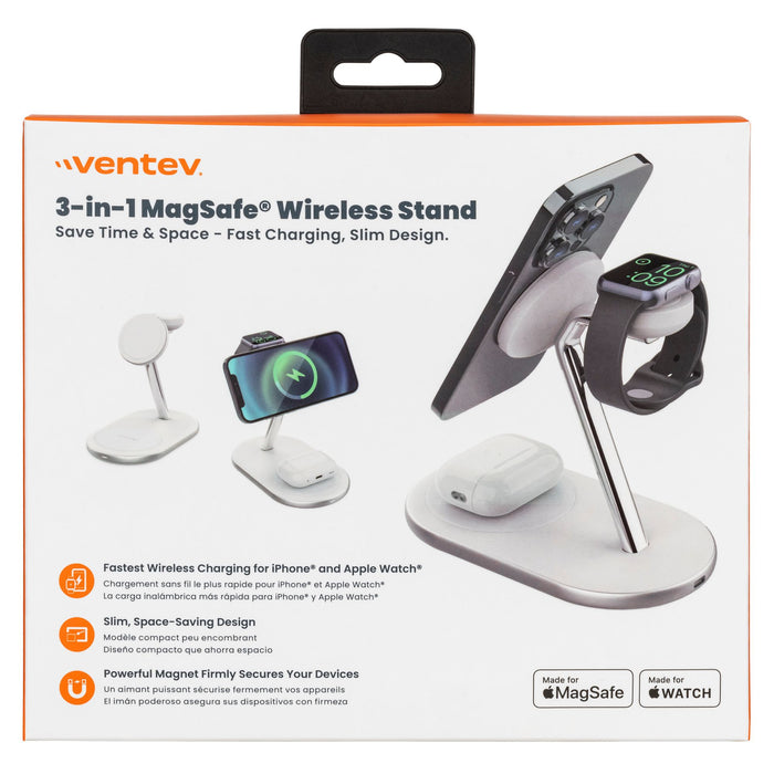 Ventev 15W ULTRAFAST 3-in-1 Wireless Charging Stand